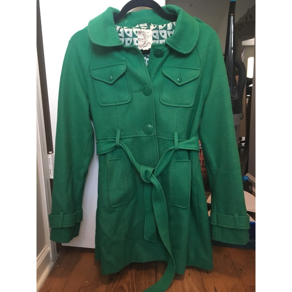 Green Tulle Pea Coat
